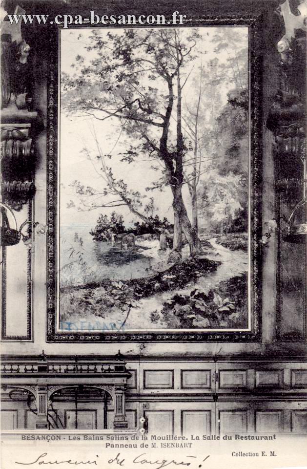 BESANÇON - Les Bains Salins de la Mouillère. La Salle du Restaurant - Panneau de M. ISENBART